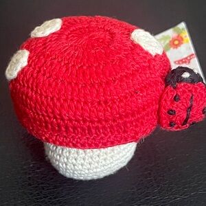 NWT Crochet Toadstool & Ladybug Retractable 5ft Measuring Tape Measure Mushroom